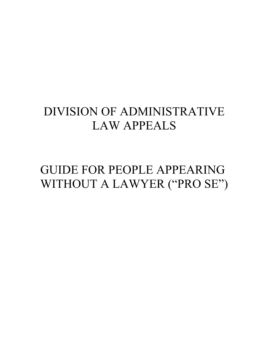 Division of Administrative Law Appeals s10