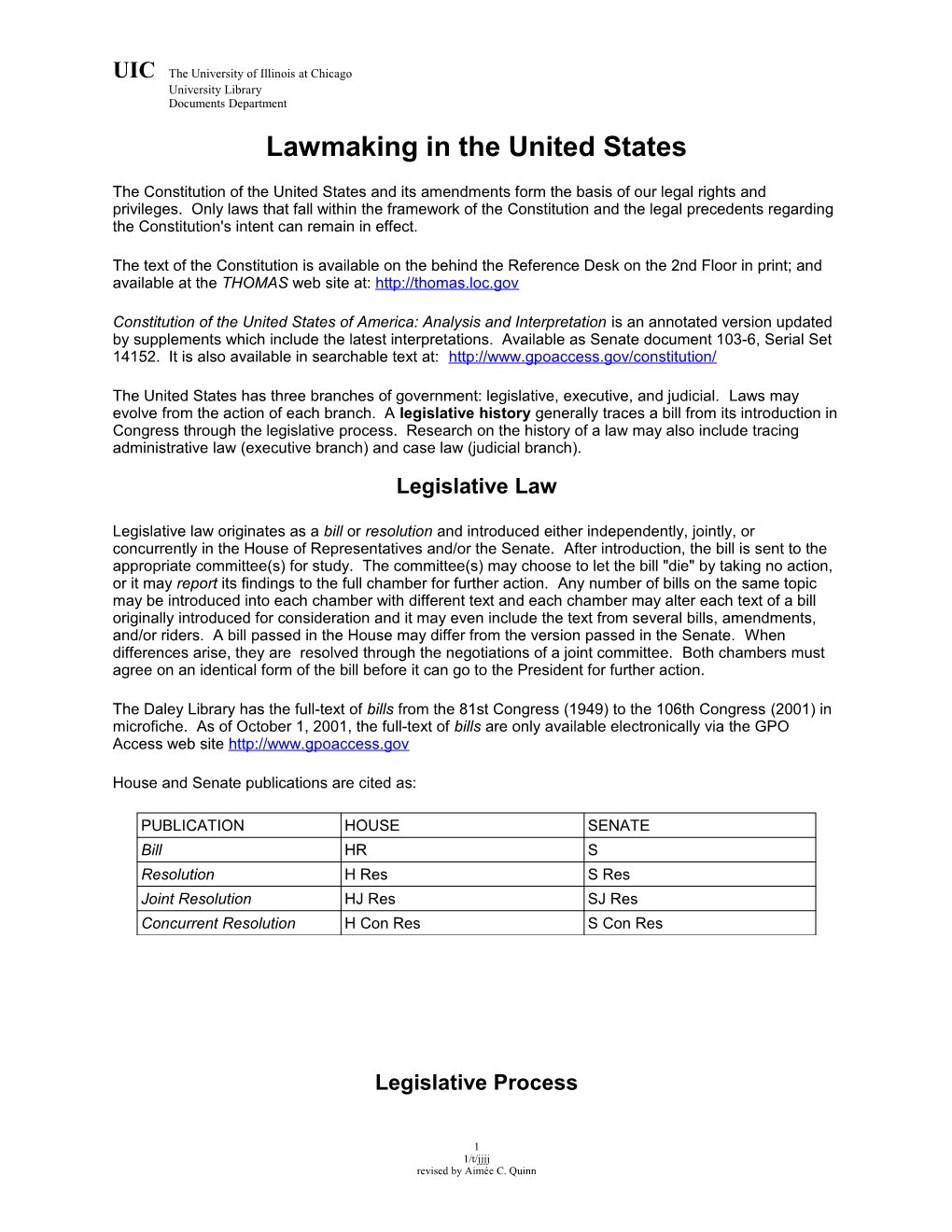 Lawmaking in the United States