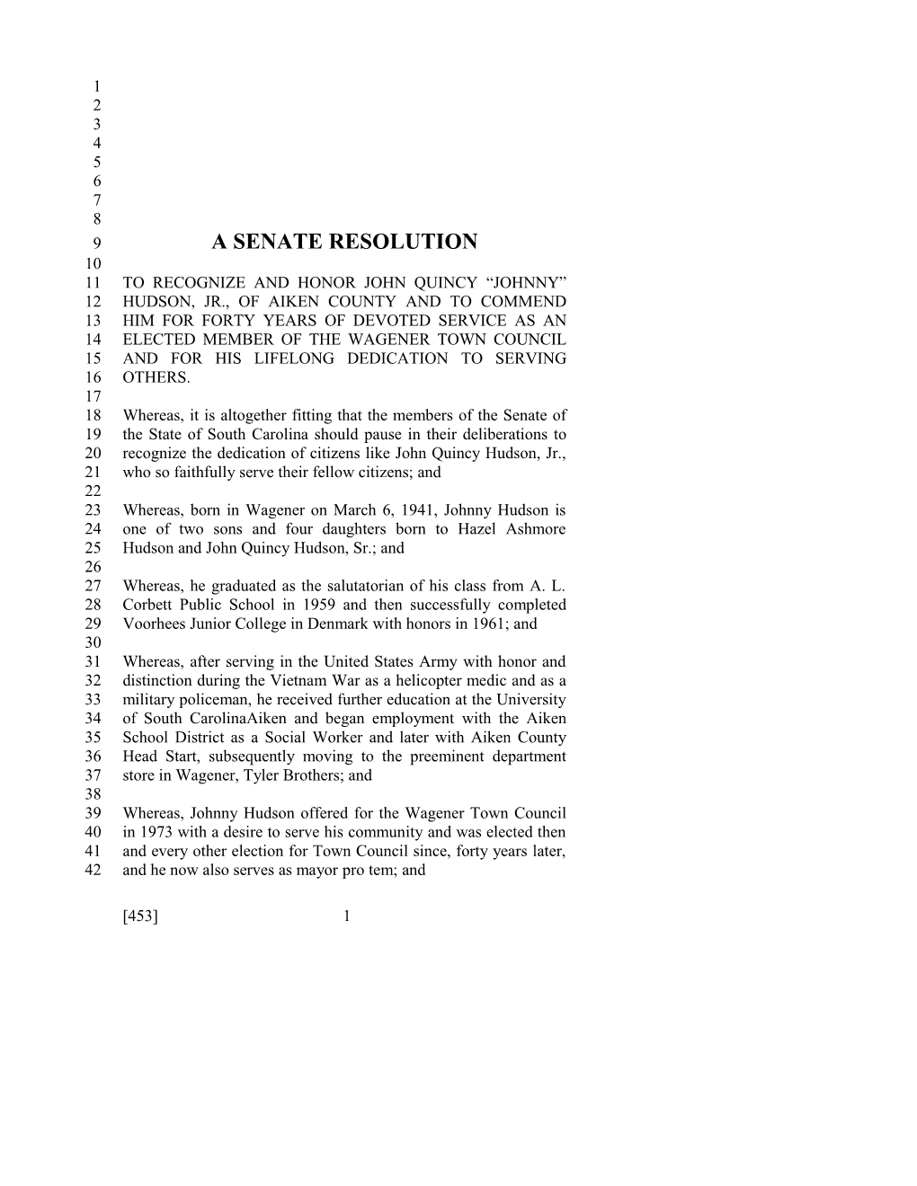 A Senate Resolution s5