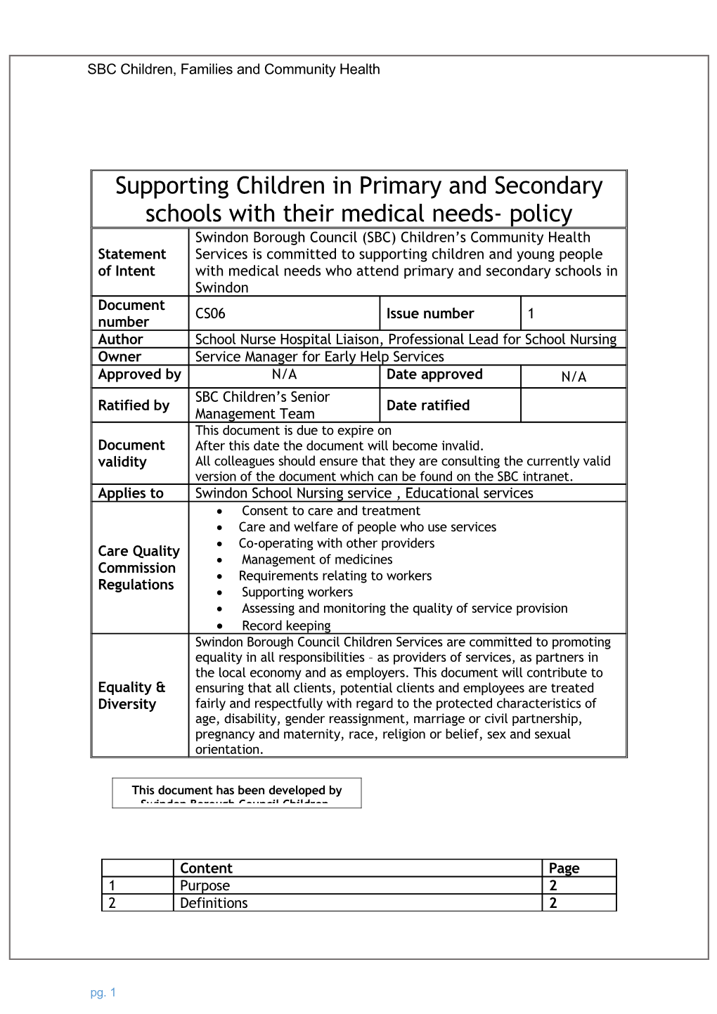 SBC Children, Families and Community Health