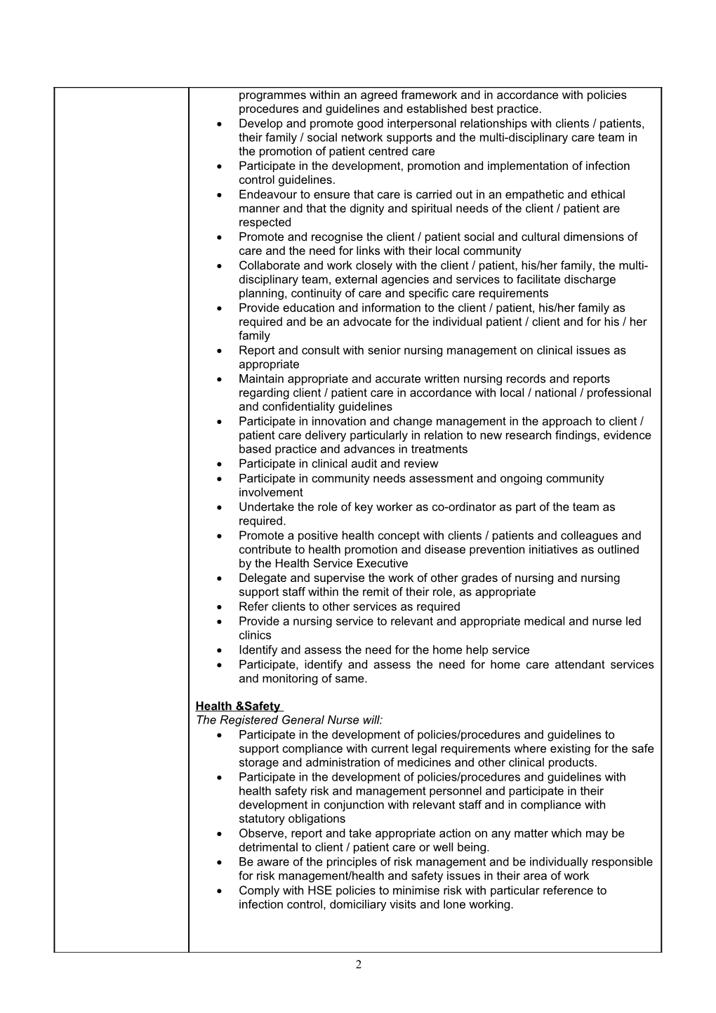 Job Specificationand Terms and Conditions