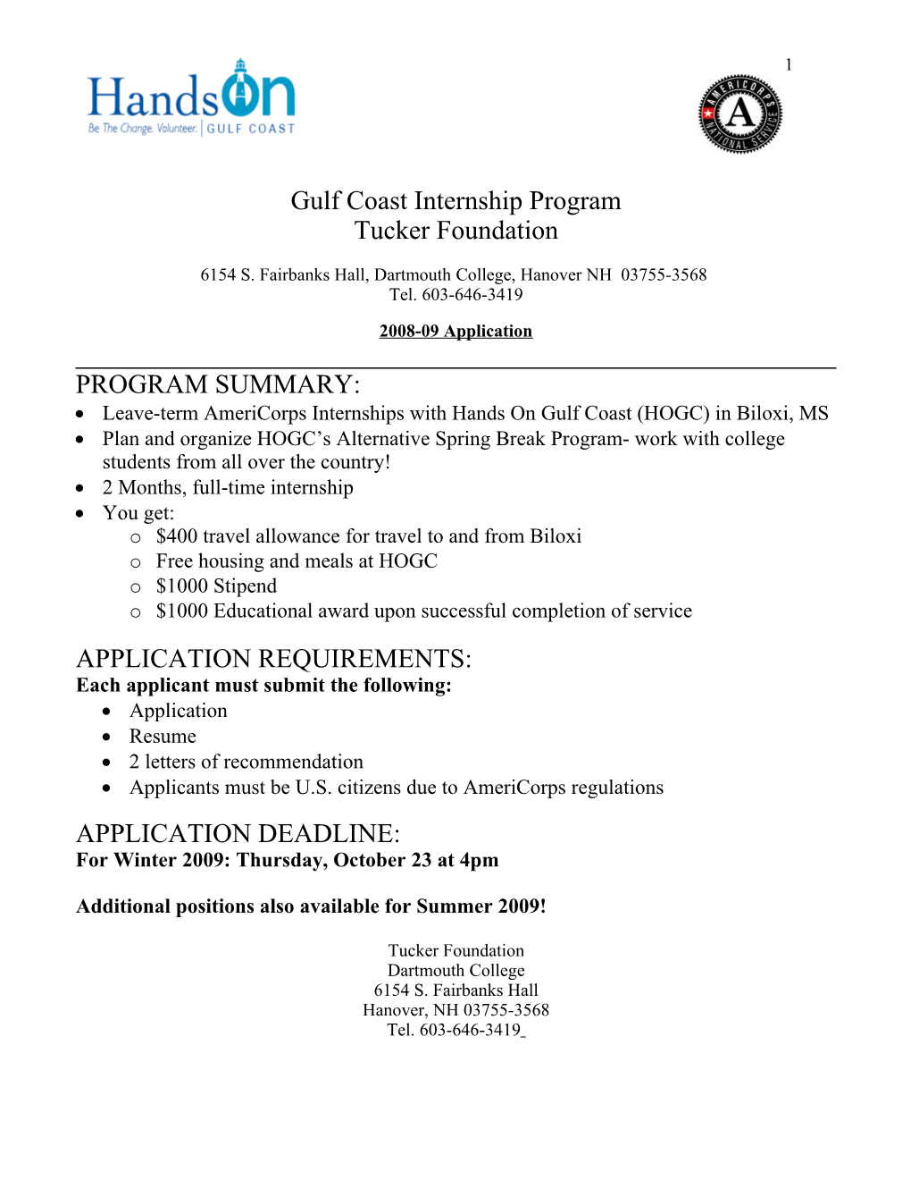 Gulf Coast Internship Program