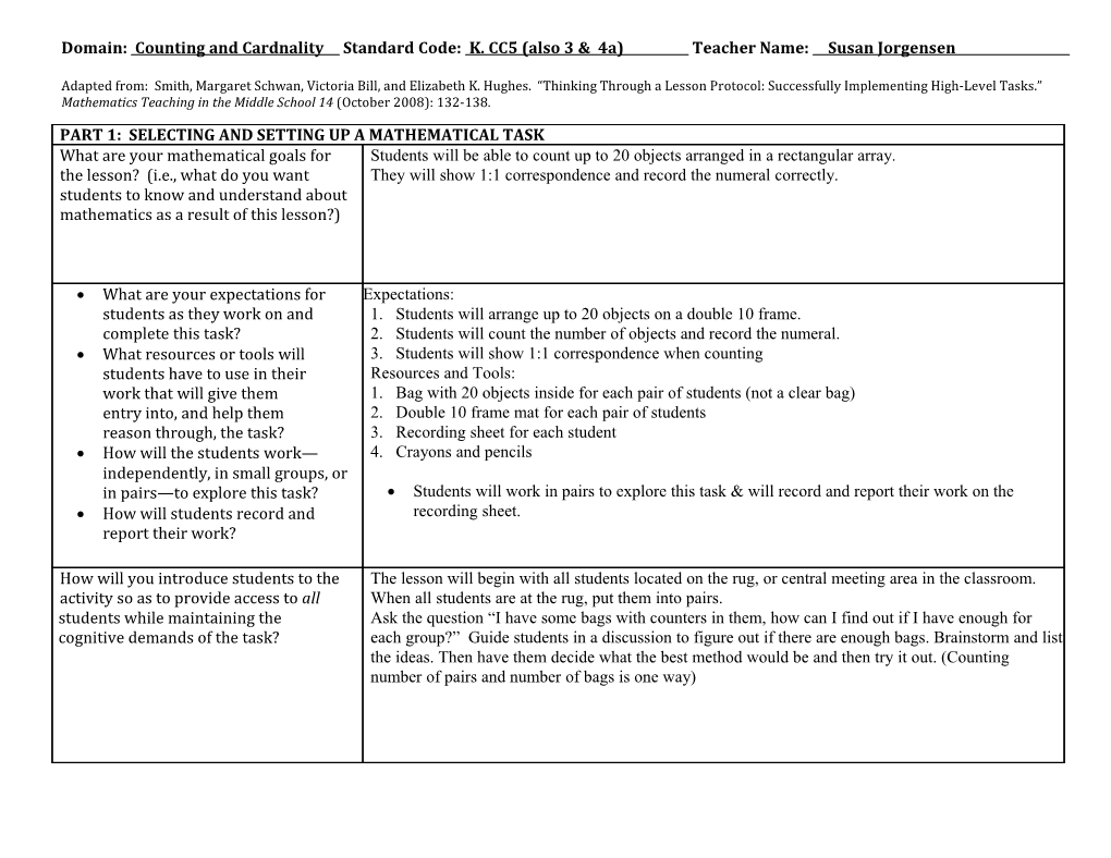 Thinking Through a Lesson Protocol (TTLP) Template s22