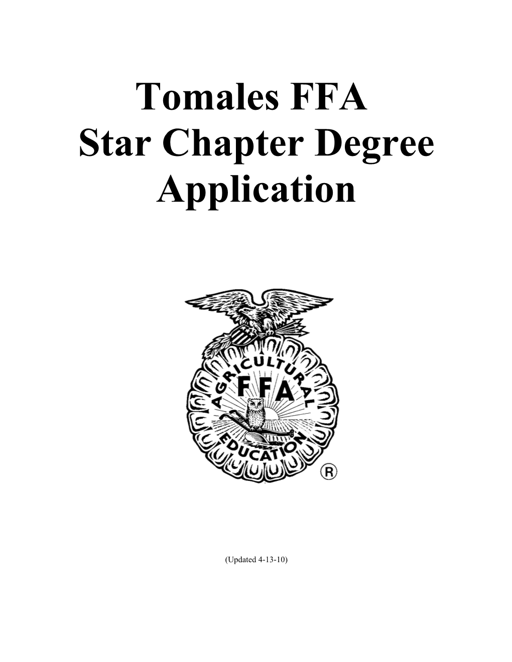 Tomales FFA Star Chapter Degree