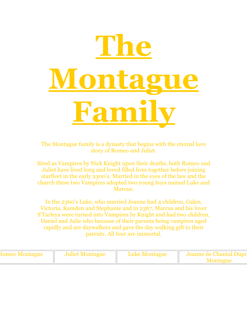 The Montague Family