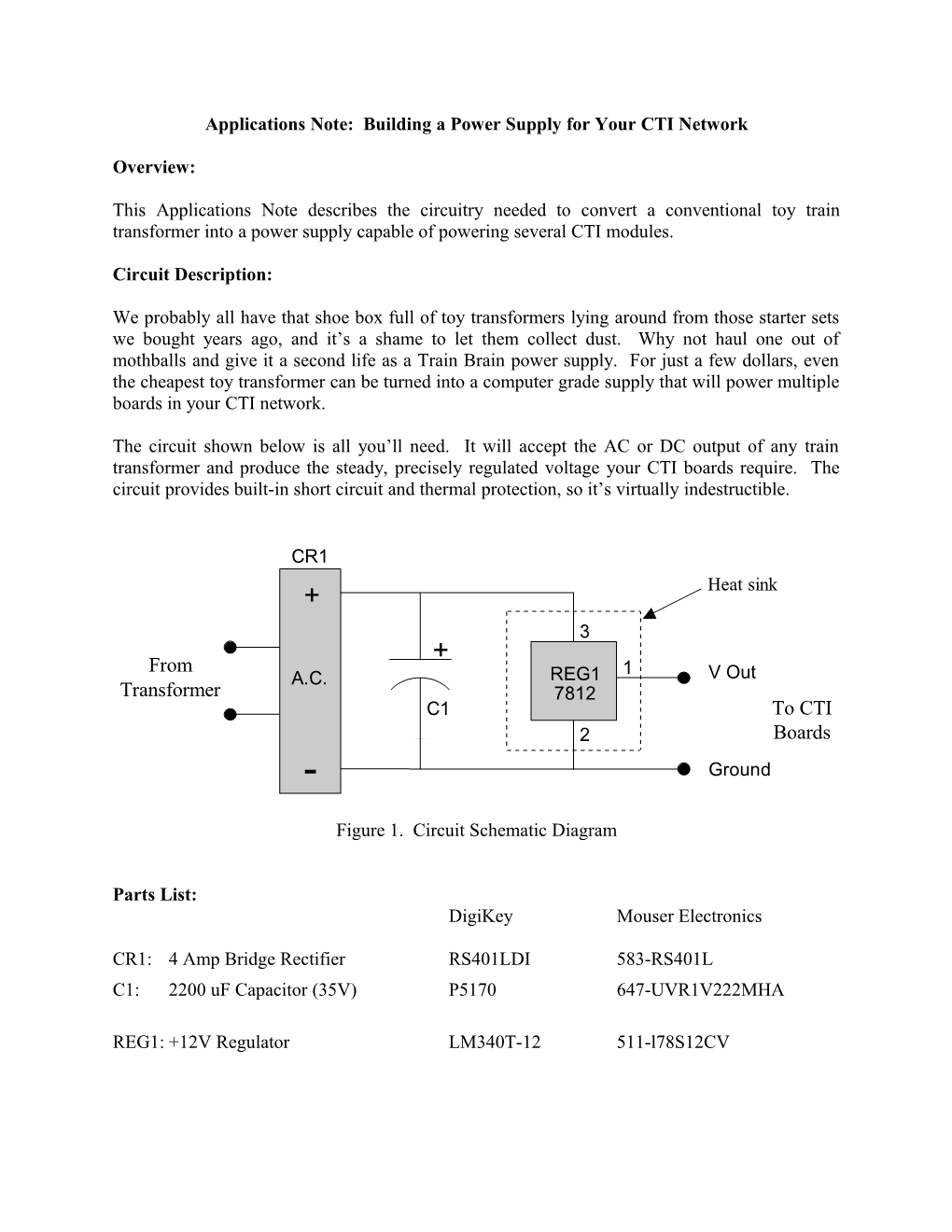 Applications Note: Building a Power Supply for Your CTI Network