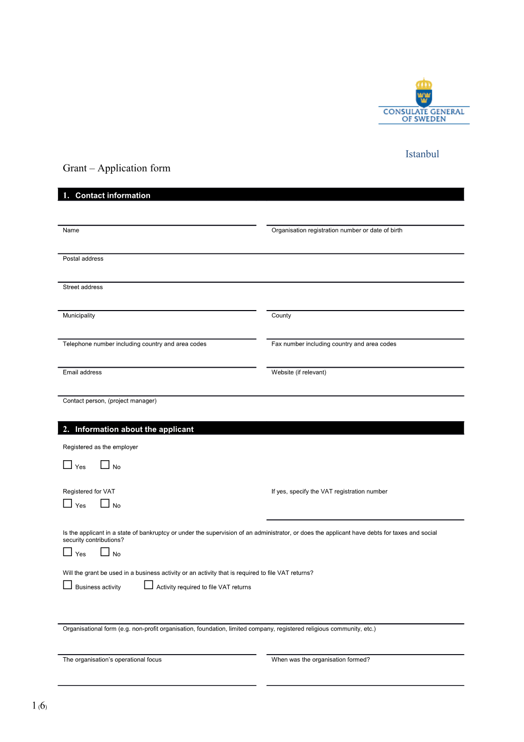 Grant Application Form