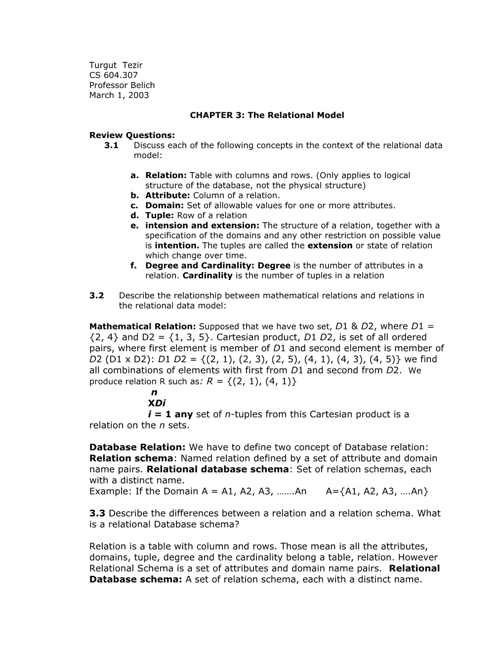 CHAPTER 3: the Relational Model