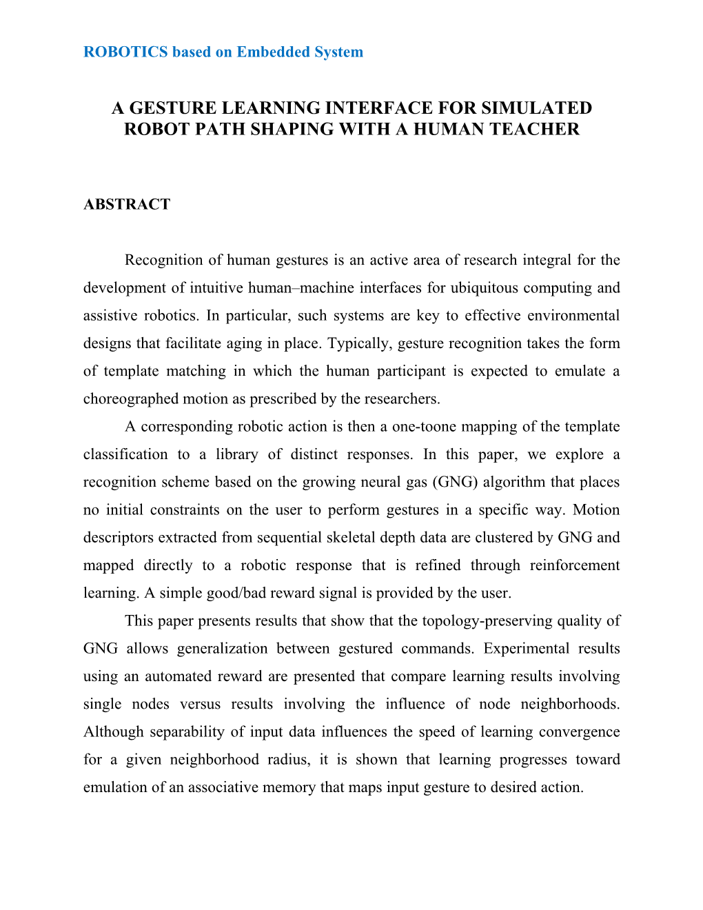 ROBOTICS Based on Embedded System