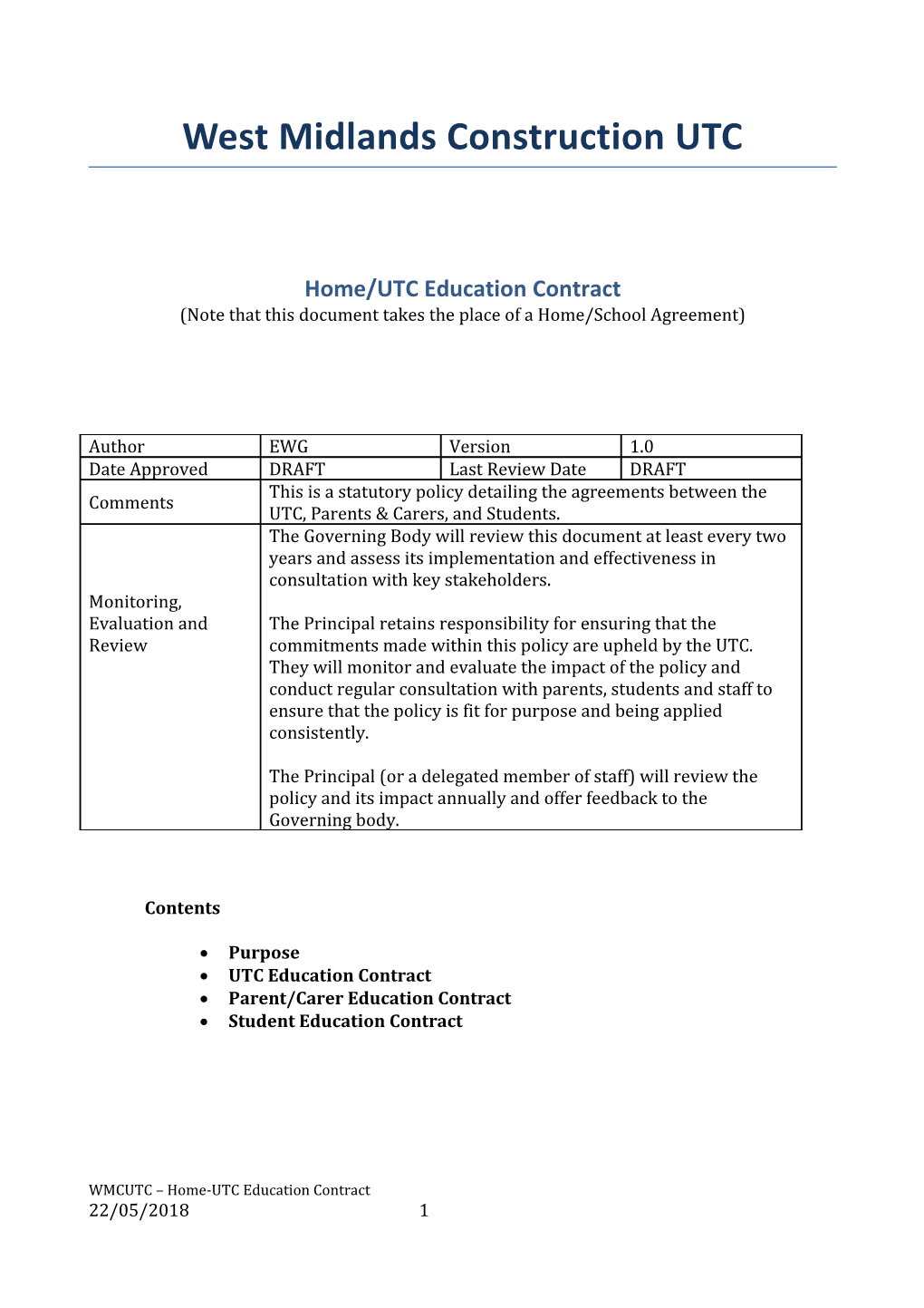 Home/UTC Education Contract