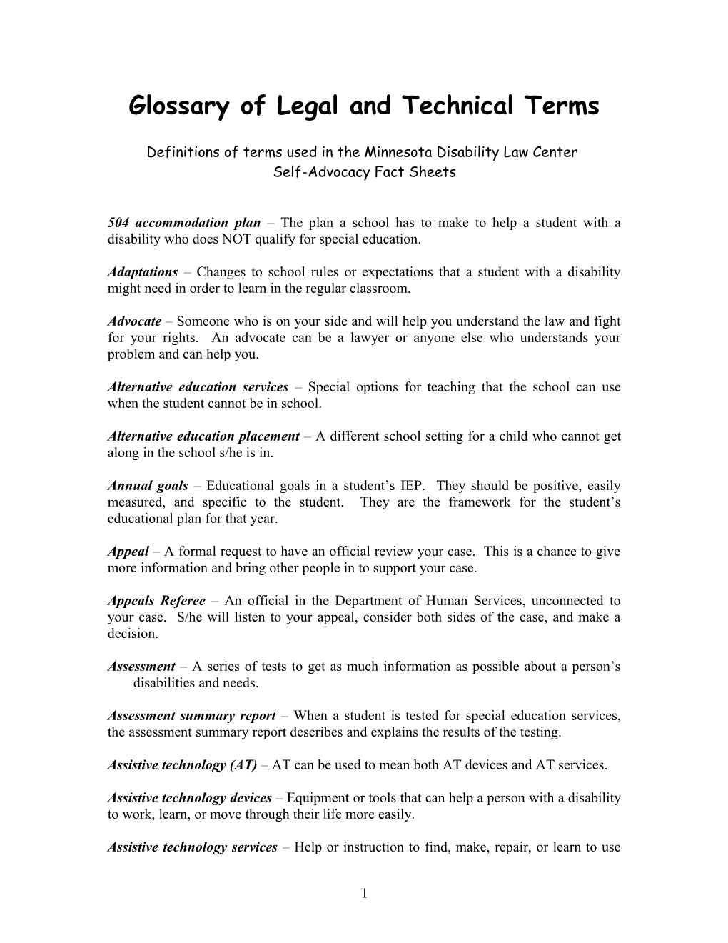 Glossary of Legal and Technical Terms