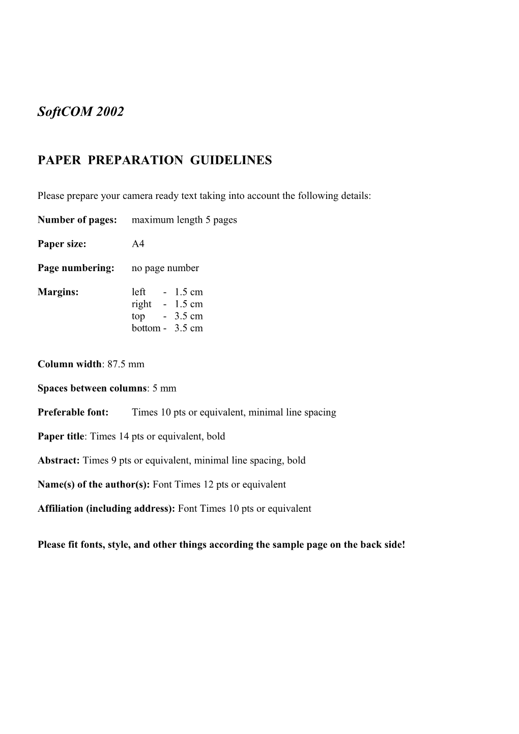 Paper Preparation Guidelines