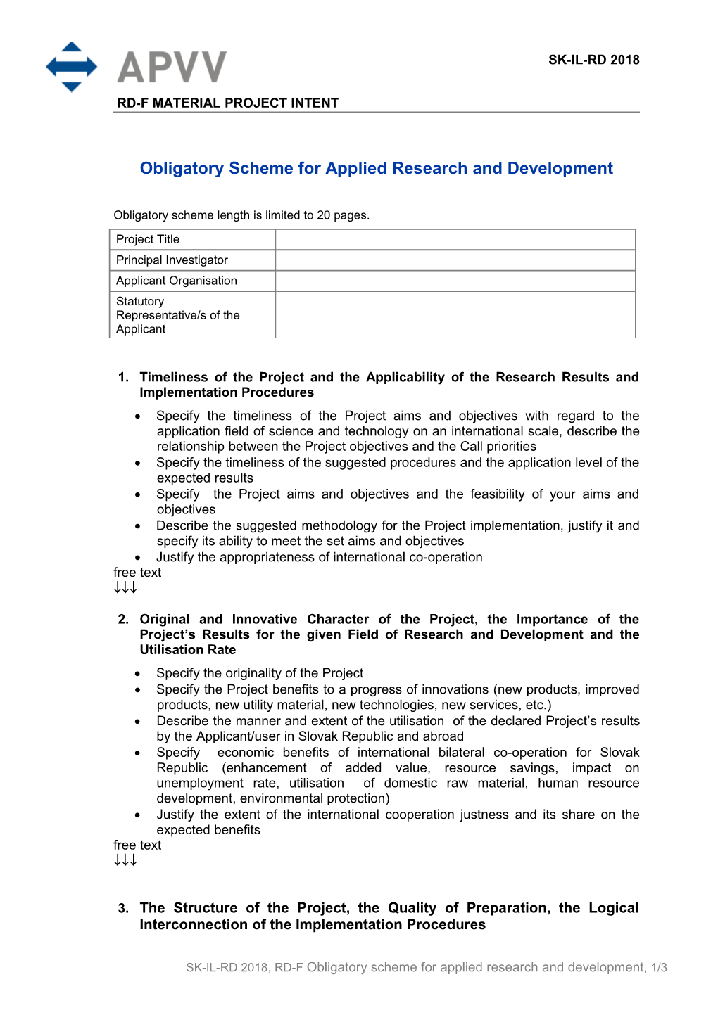 Obligatoryscheme for Appliedresearch and Development