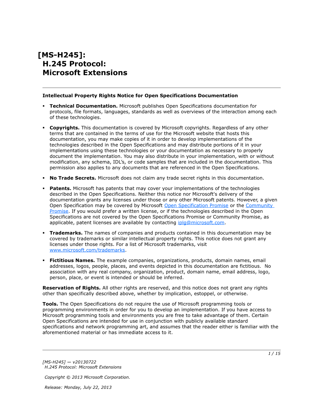 Intellectual Property Rights Notice for Open Specifications Documentation s42