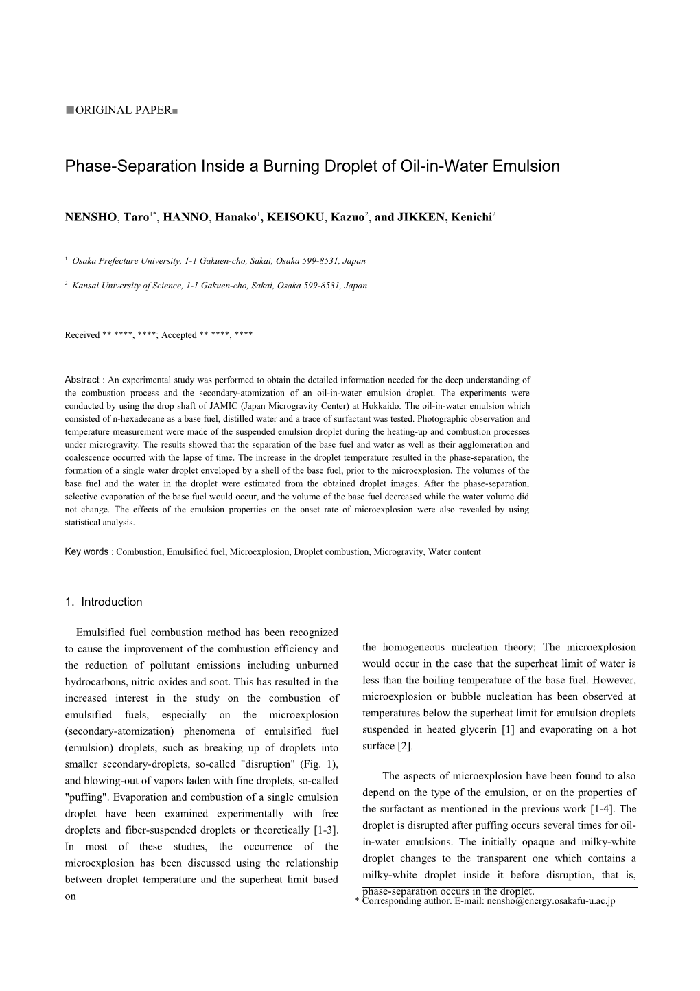 Phase-Separation Inside a Burning Droplet of Oil-In-Water Emulsion