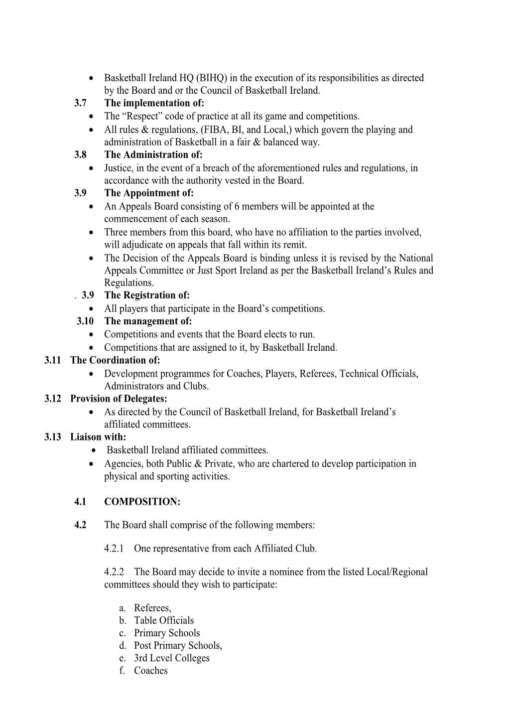 North East Basketball Board Constitution