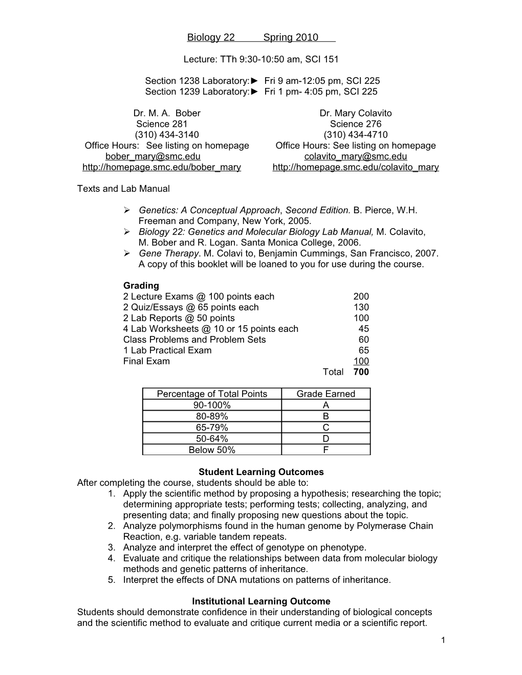 Section 1238 Laboratory: Fri 9 Am-12:05 Pm, SCI 225