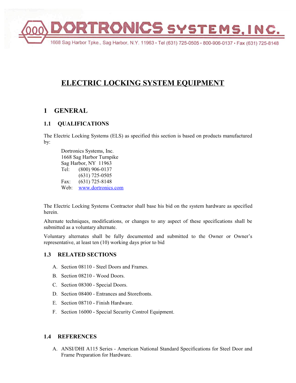 Electric Locking System Equipment