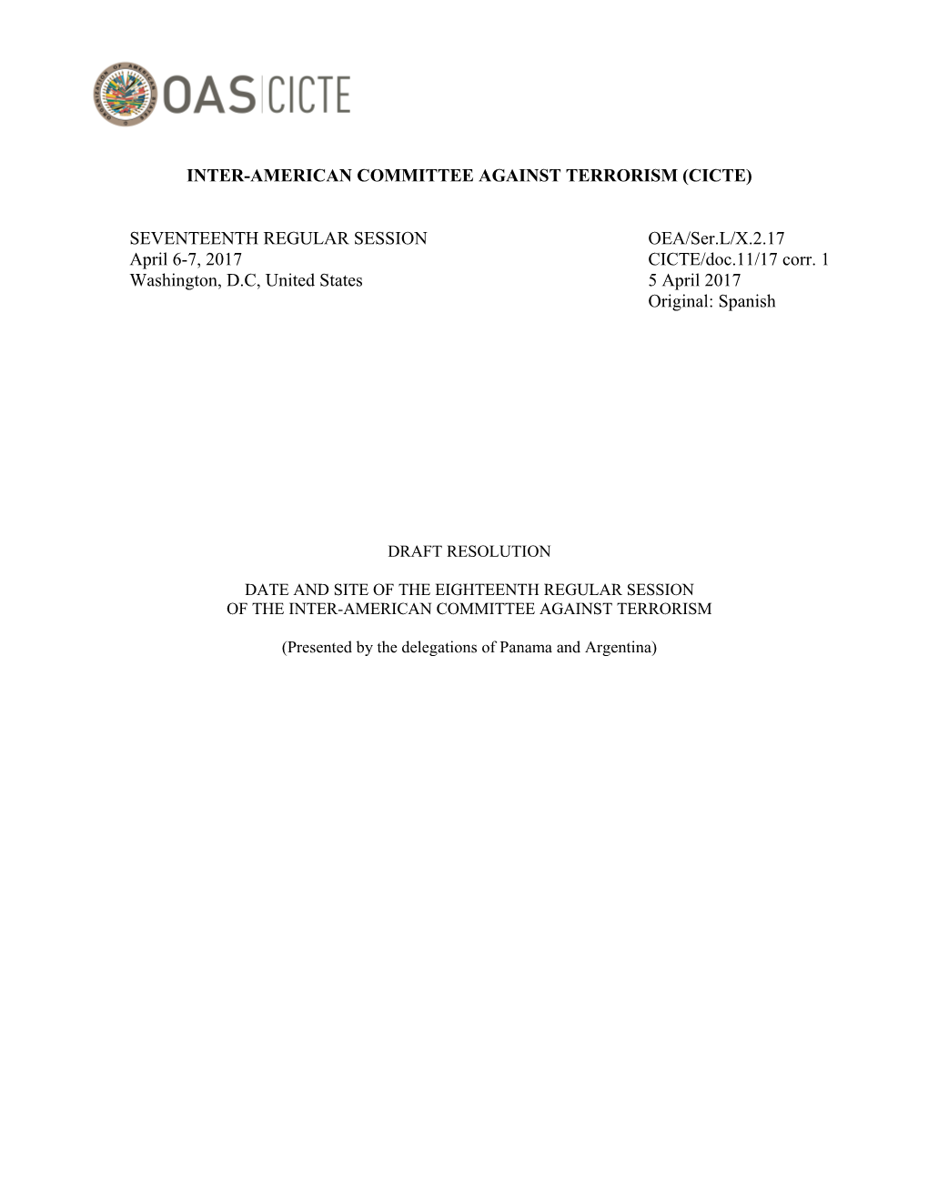 Inter-American Committee Against Terrorism (Cicte)