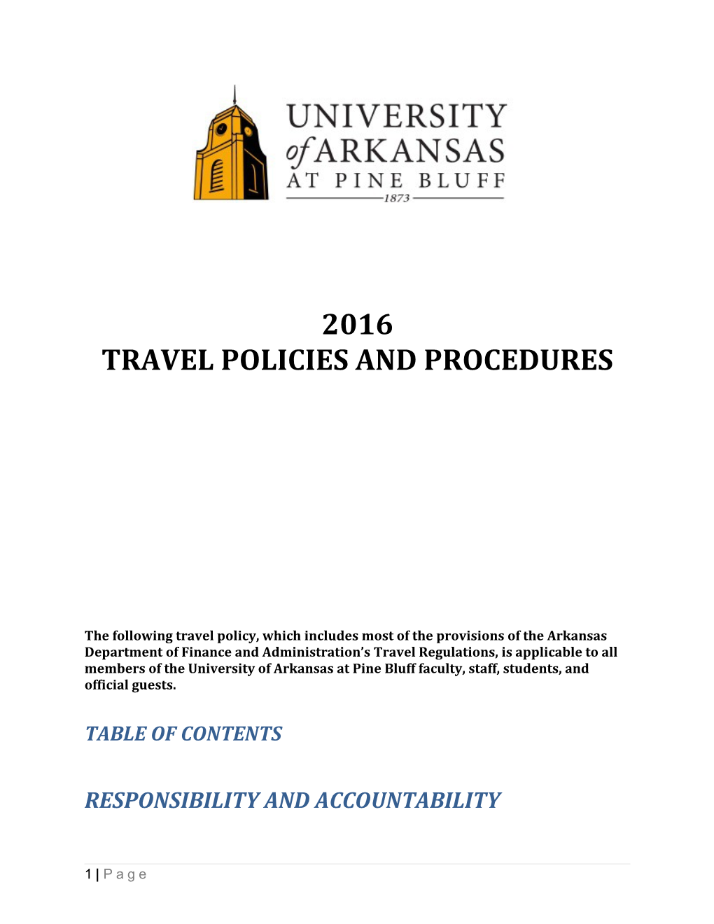 Travel Policies and Procedures