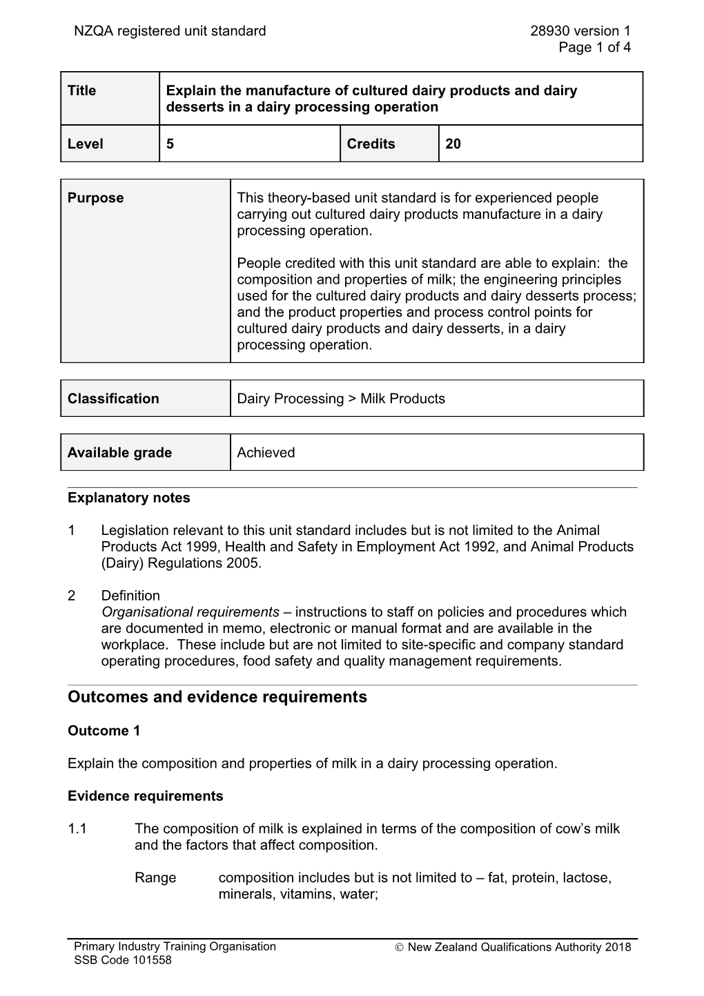 28930 Explain the Manufacture of Cultured Dairy Products and Dairy Desserts in a Dairy