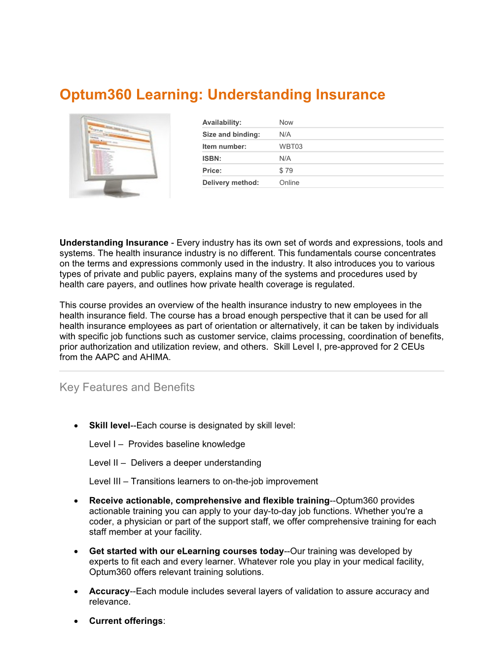 Optum360 Learning: Understanding Insurance