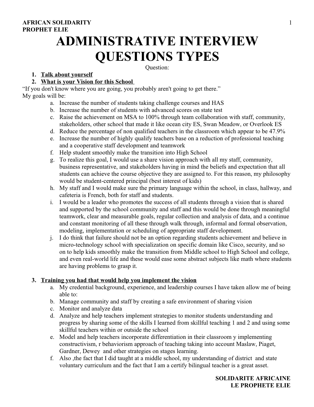 Administrative Interview Questions Types