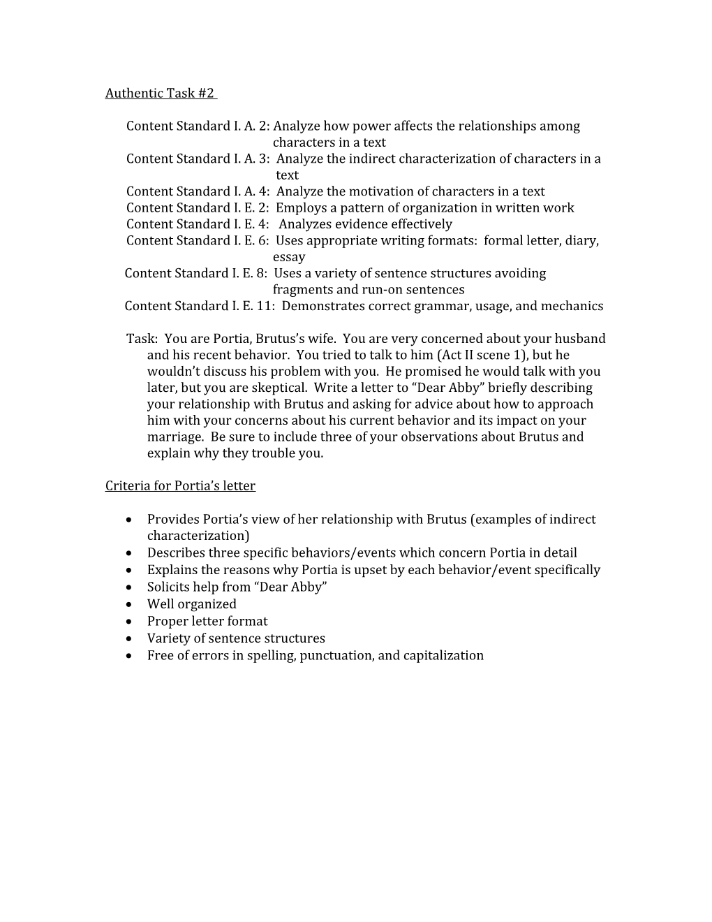 Content Standard I. A. 2: Analyze How Power Affects the Relationships Among