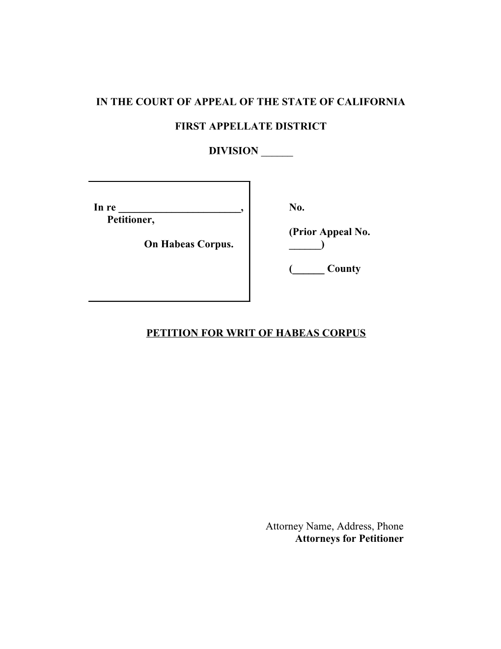 In the Court of Appeal of the State of California s10