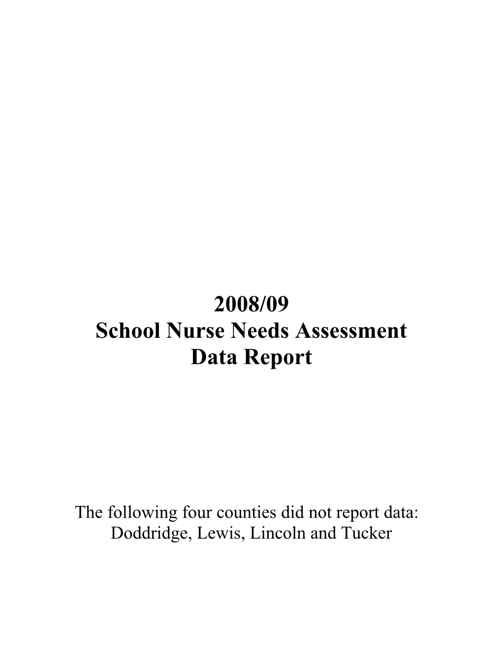School Nurse Needs Assessment