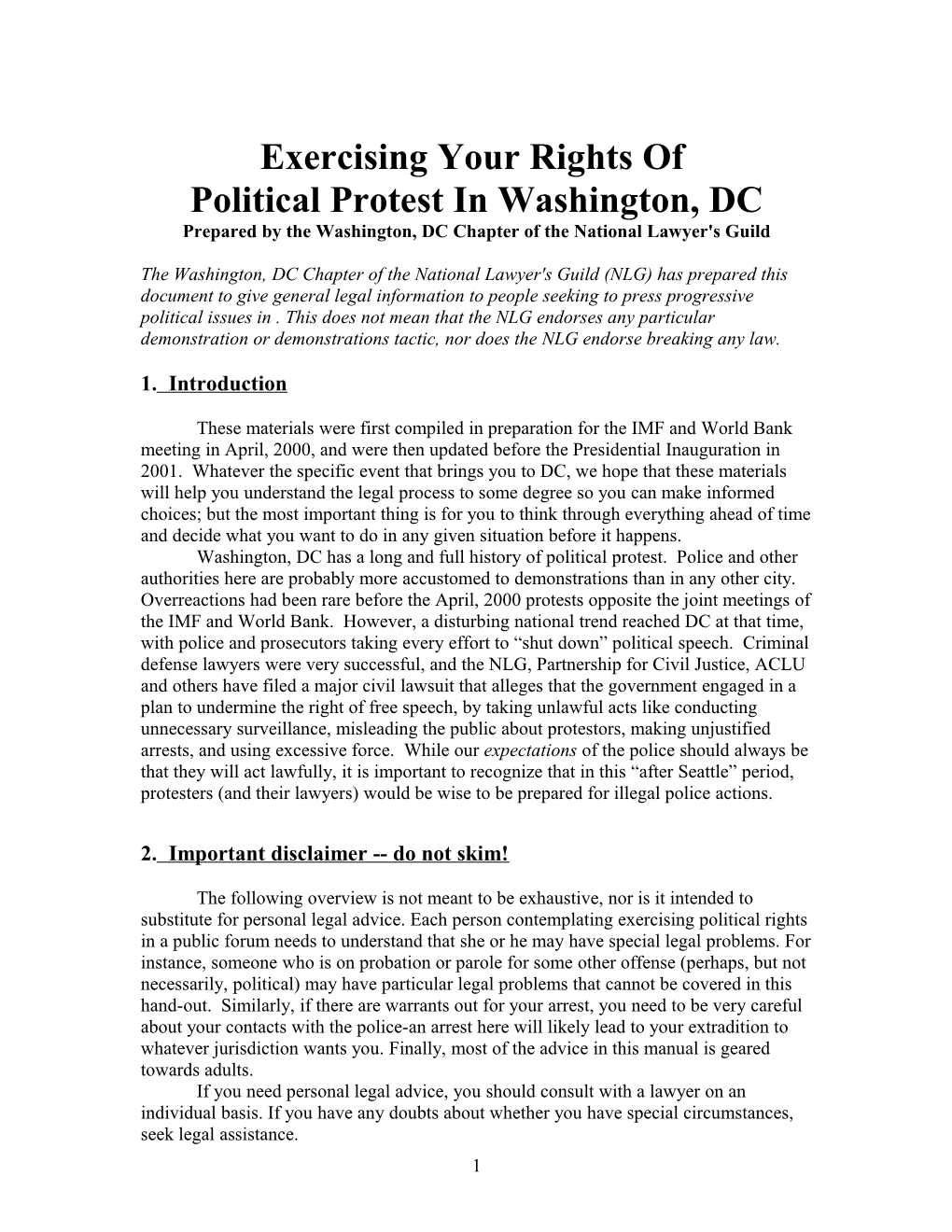 Exercising Your Rights Of