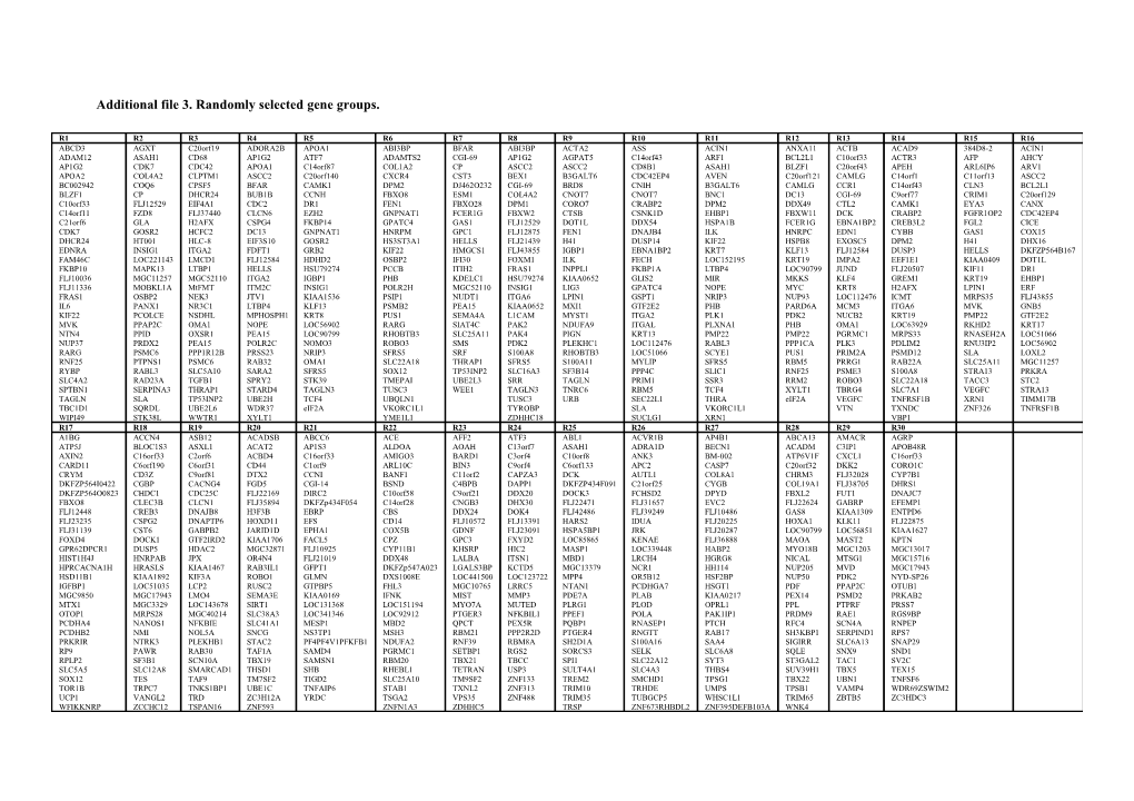 Additional File 3. Randomly Selected Gene Groups