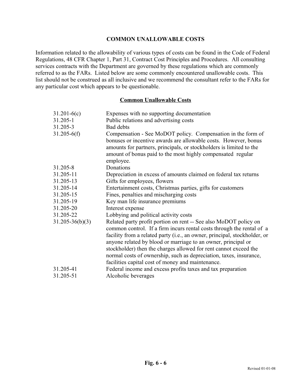 Common Unallowable Costs