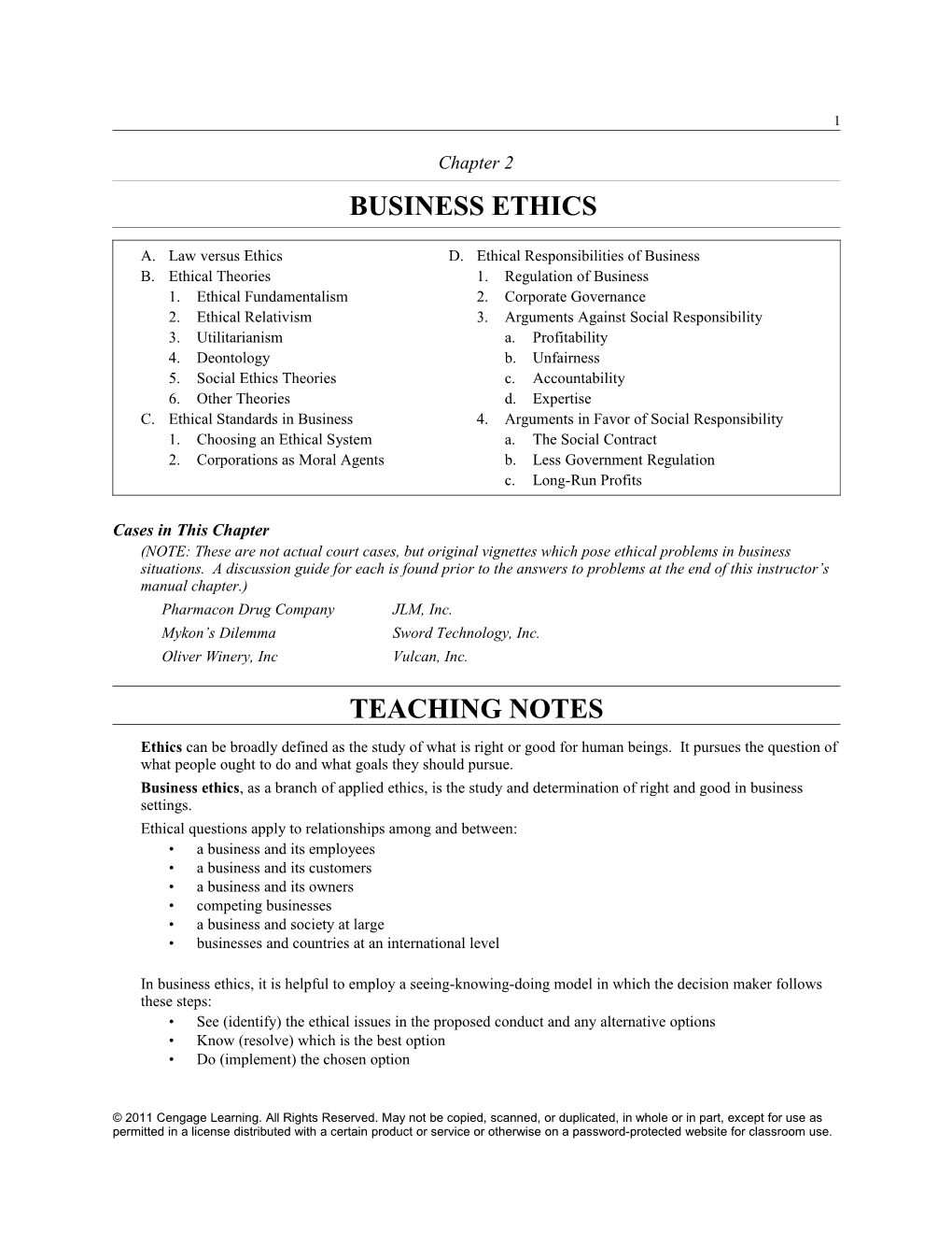 Chapter 2 Business Ethics Xxx