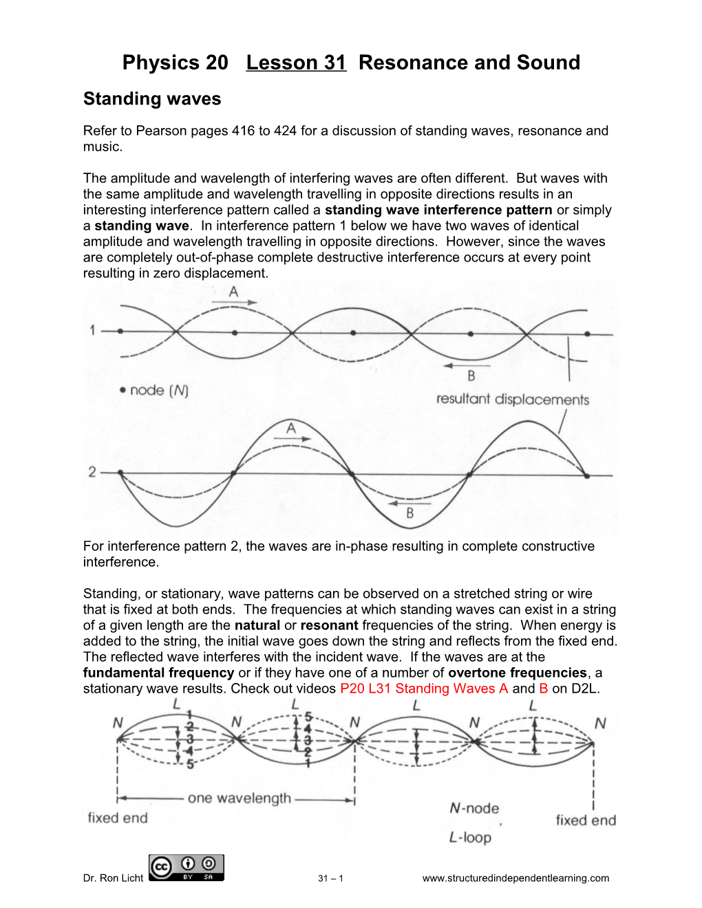 Physics 20 Lesson 31 Resonance and Sound