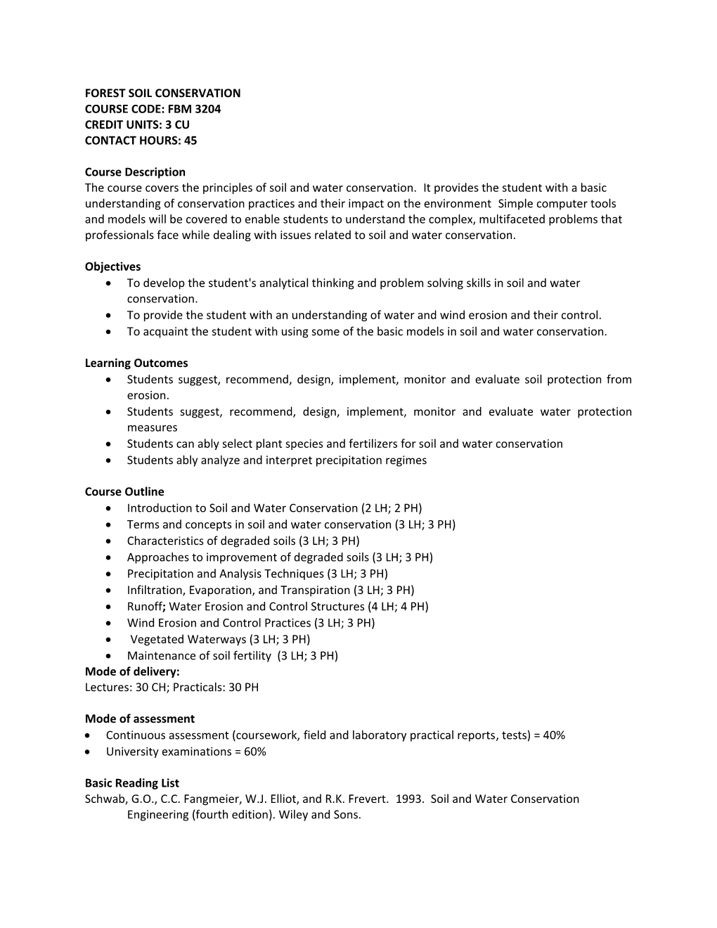 Forest Soil Conservation