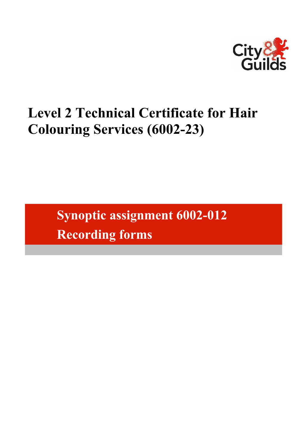 Level 2 Technical Certificate Forhair Colouring Services (6002-23)