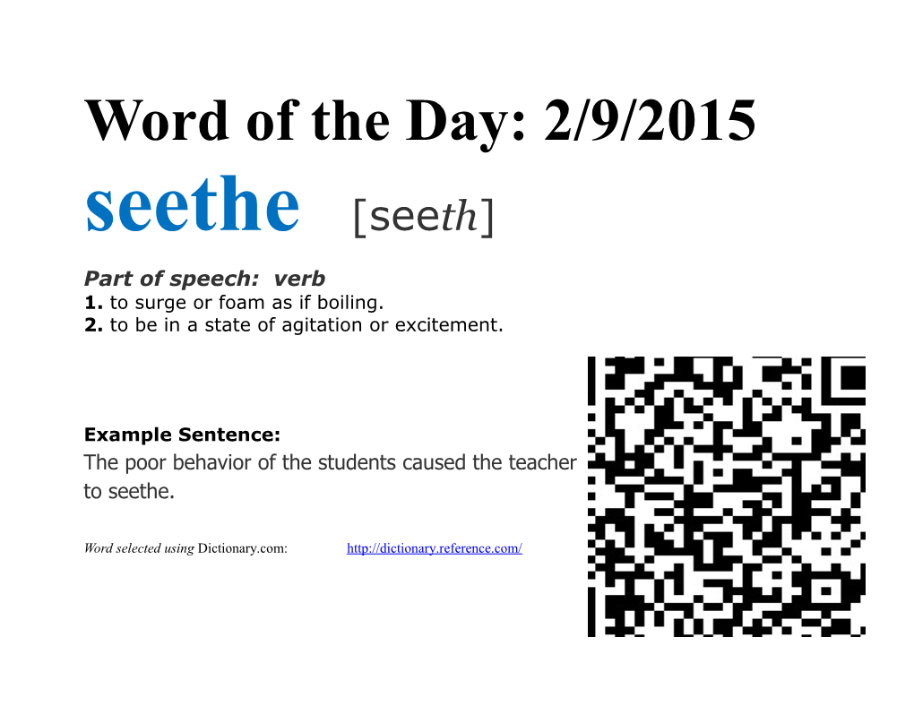 Word of the Day: 2/9/2015
