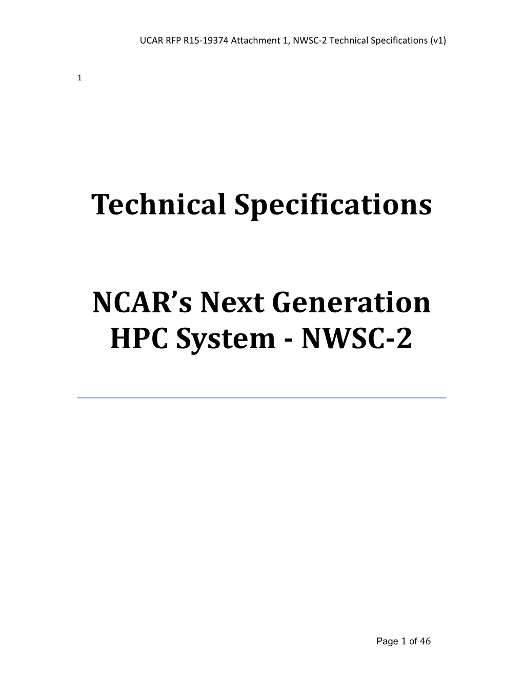 NWSC-2 RFP Tech Specs