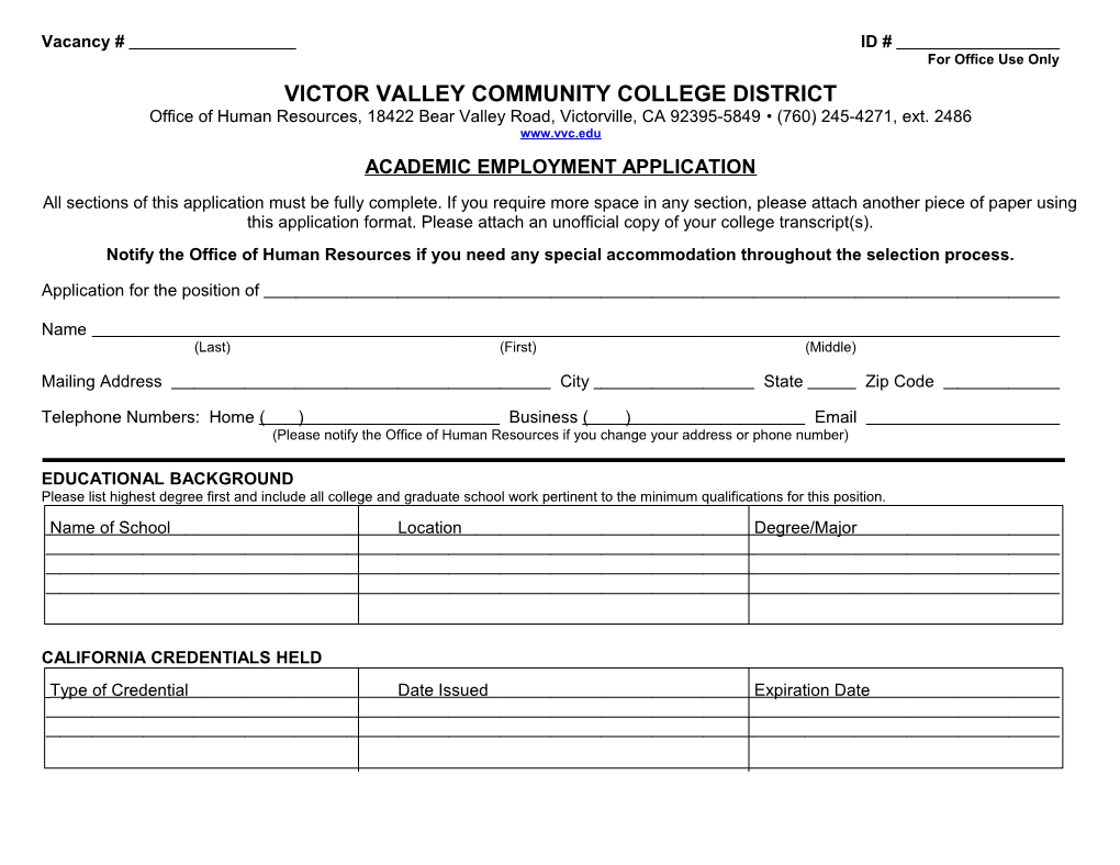Victor Valley Community College District s2