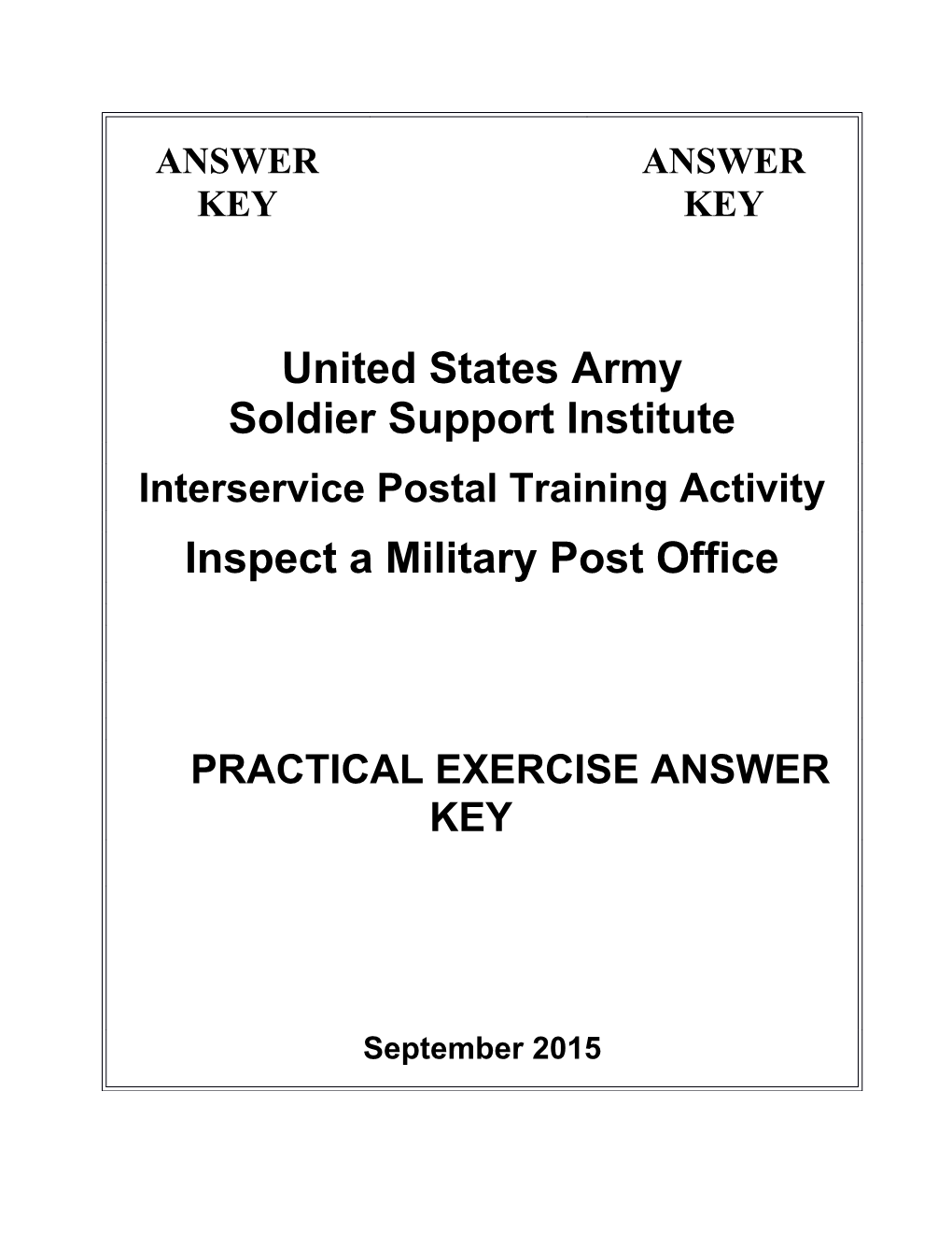 Inspect a Military Post Office