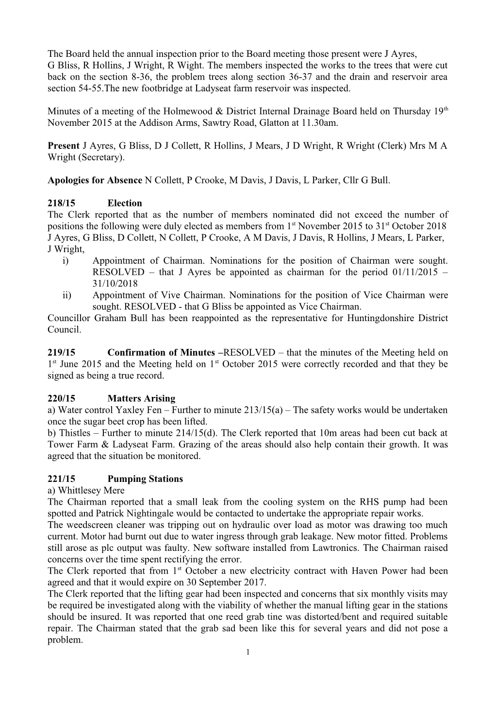 Holmewood & District Internal Drainage Board