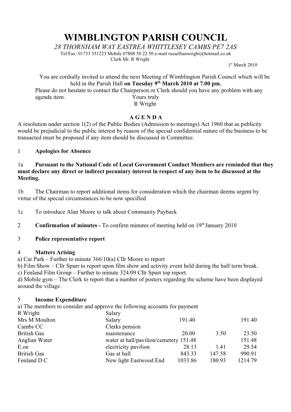 Wimblington Parish Council