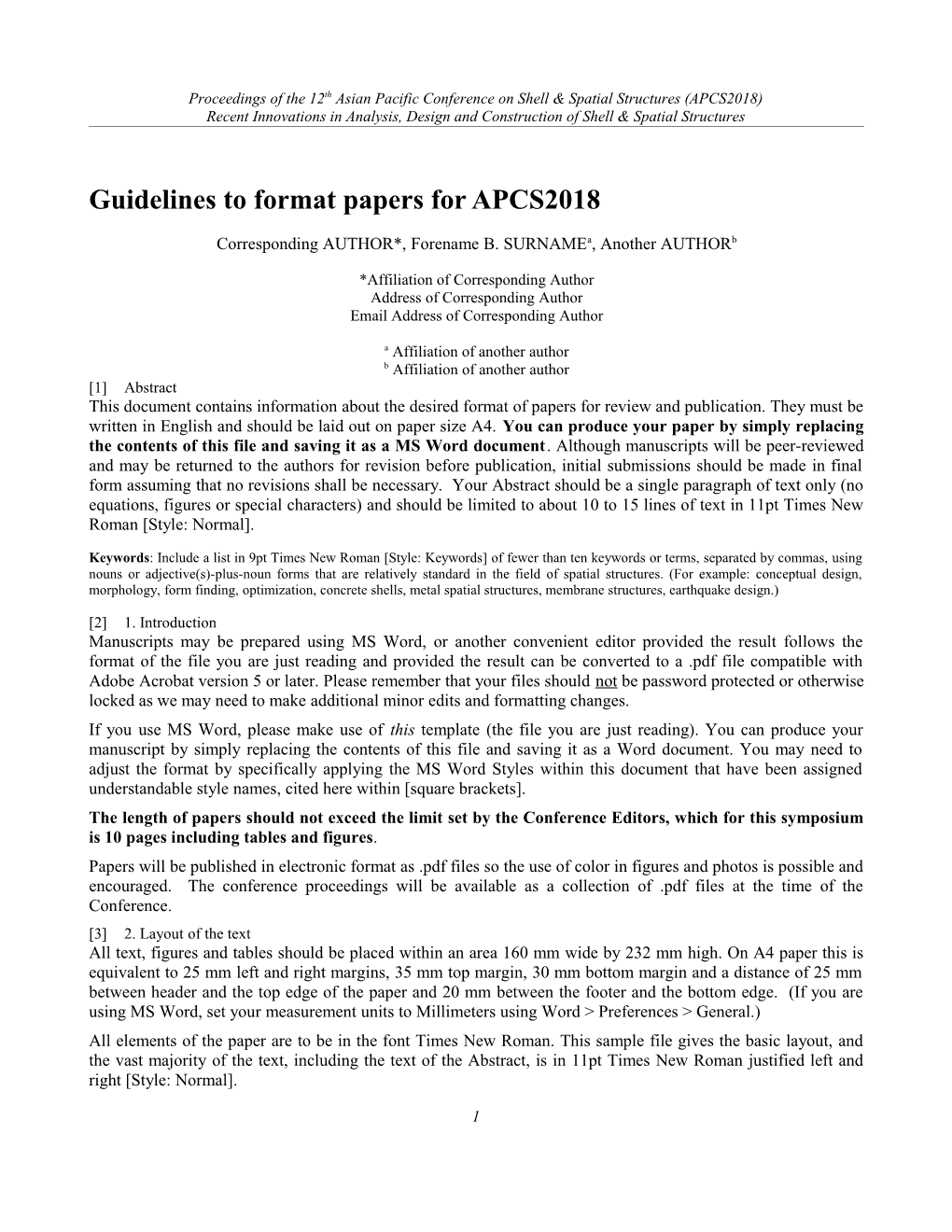 Proceedings of the 12Th Asian Pacific Conference on Shell & Spatial Structures (APCS2018)