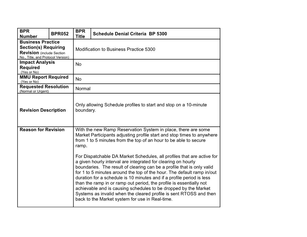 5300 Schedule Denial Criteria