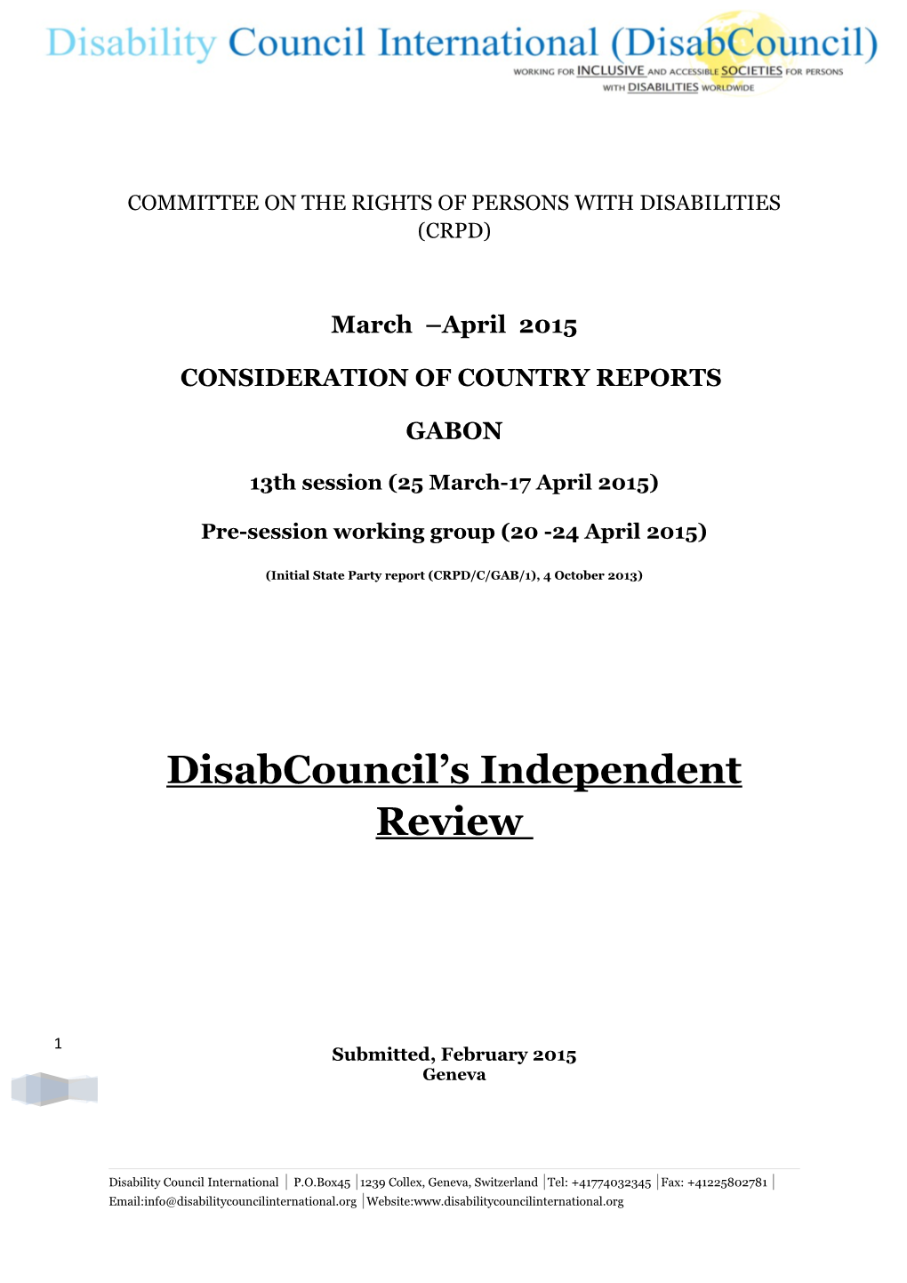 Committee on the Rights of Persons with Disabilities (Crpd)