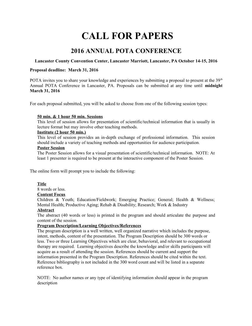 Pota Annual Conference