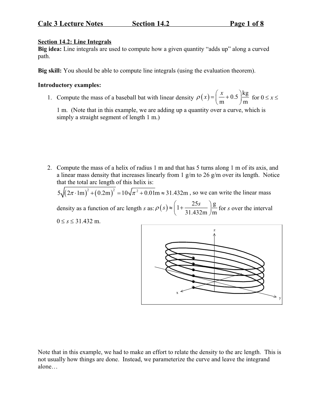 Calculus 3 Lecture Notes, Section 14.2