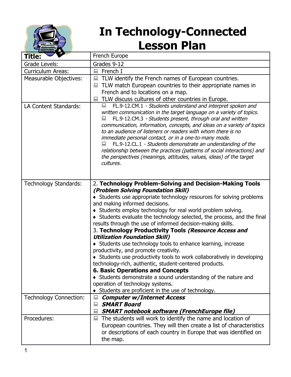 Technology-Connected Lesson Plan s4