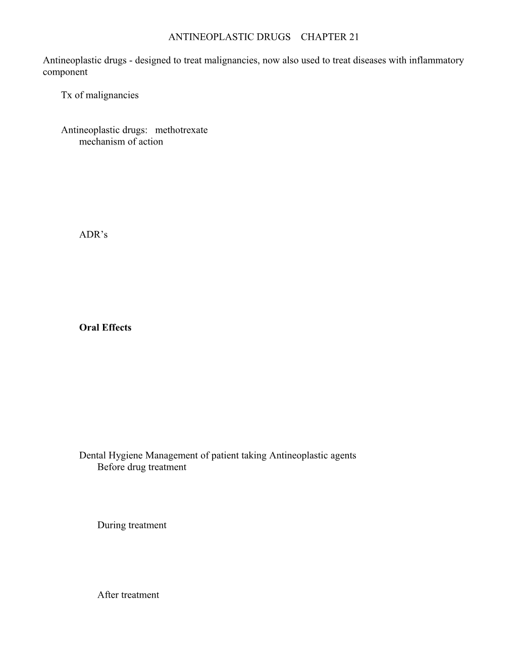 ANTINEOPLASTIC DRUGS Chapter 21